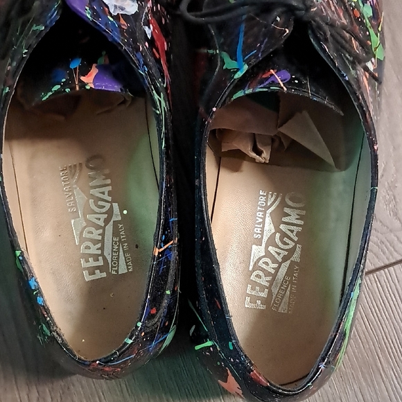 Salvatore Ferragamo Black Multicolor Oxfords - Picture 3 of 10